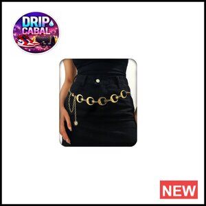 Metal Waist Chain Body Jewelry Chunky Link Adjustable Y2K Boho Party Wear